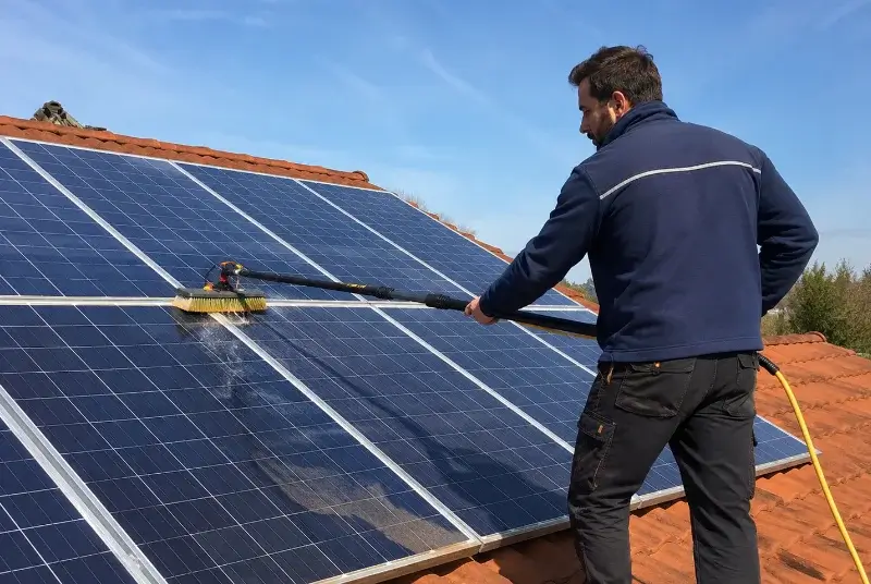 Nettoyage et entretien de panneaux solaires à la Rivière-Enverse