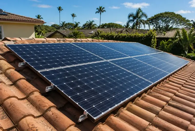 Installation de panneaux solaires à la Rivière-Enverse